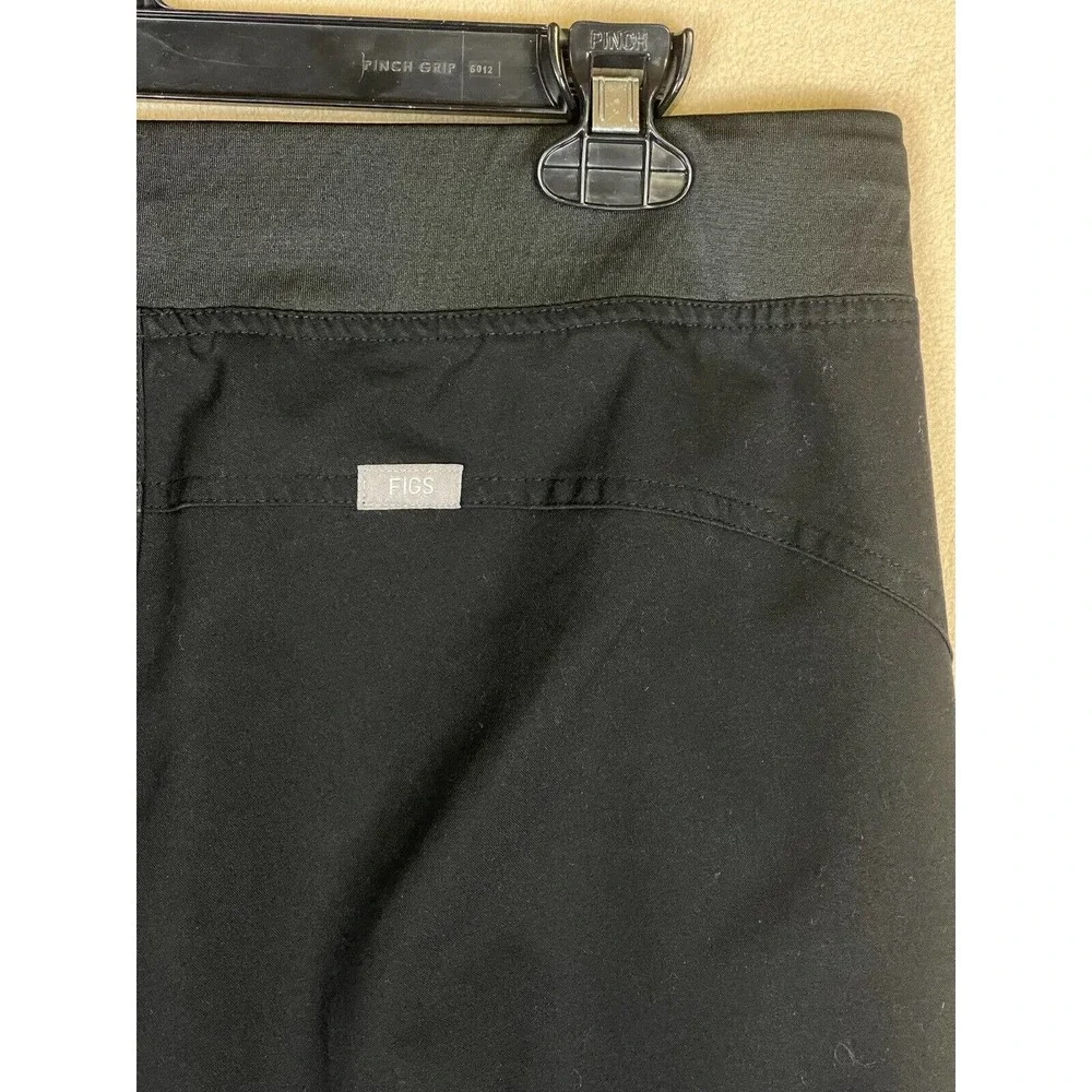 Figs Technical Collection Scrub Pants Mens L Black Elastic Waist‎ w Drawstring